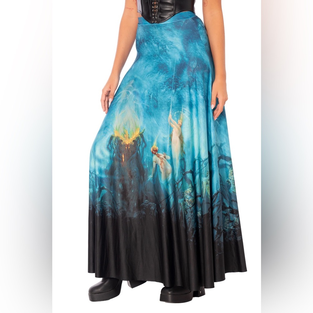 Blackmilk mermaid siren maxi skirt fairycore cottage renaissance fairy art ocean - Picture 3 of 7